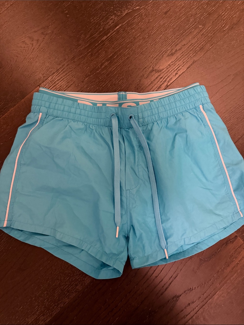 Women's Aqua Drawstring Active Shorts